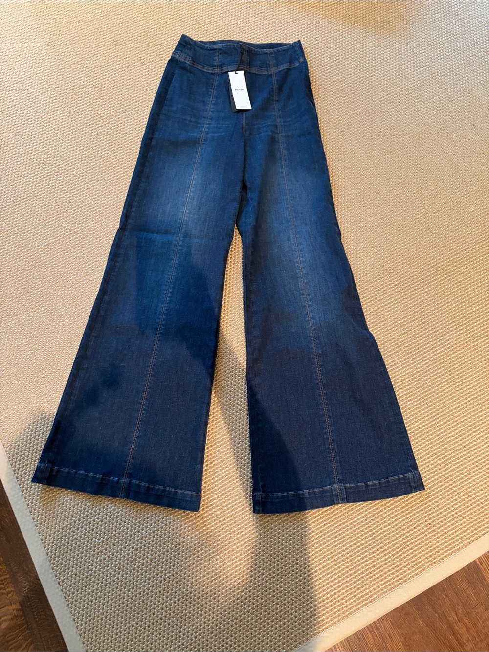 ME+EM Deep Blue Wide-Leg Denim Jeans